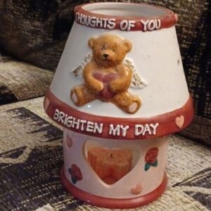 4/$80 Large Heartfelt Bear Candle Holder - 2 Piece